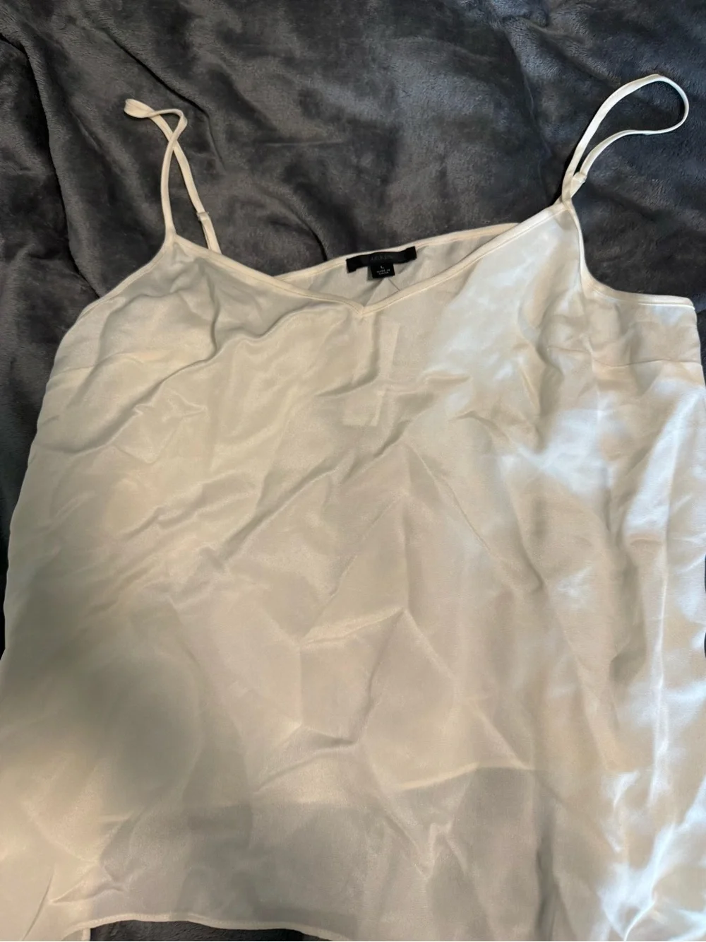 J. Crew Ivory Silk-Feel Spaghetti-Strap Cami